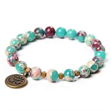 Om Charm Larderite Beaded Bracelet-Your Soul Place